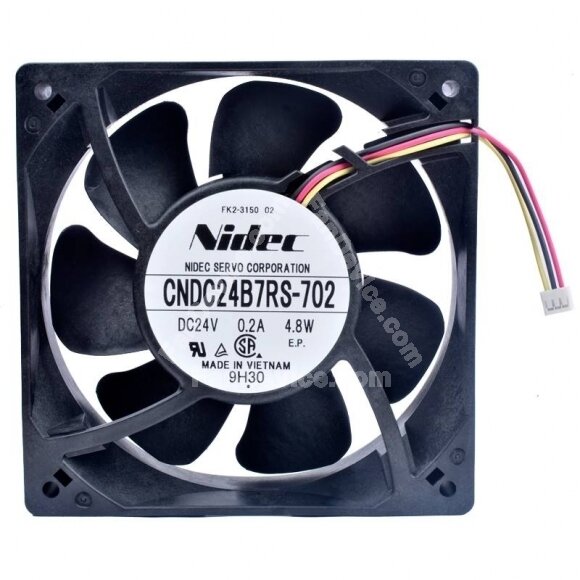 Nidec SERVO CNDC24B7RS-702 DC 24V 0.2A 4.8W 3 Wires Axial Cooling Fan
