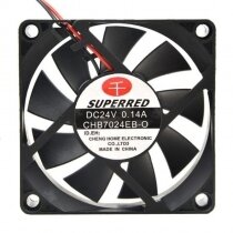 SUPERRED CHB7024EB-O DC 24V 0.14A 2 Wires Axial Cooling Fan