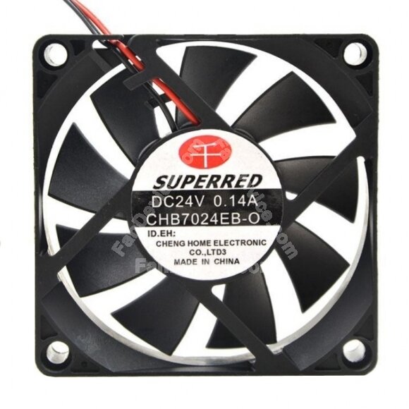 SUPERRED CHB7024EB-O DC 24V 0.14A 2 Wires Axial Cooling Fan