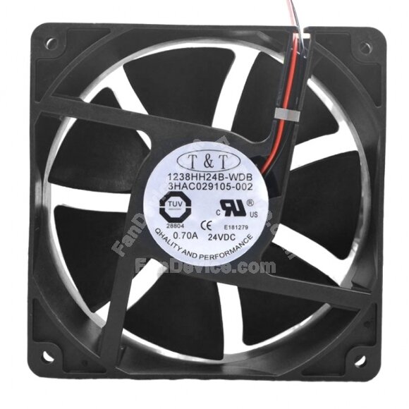 T&T 1238HH24B-WDB 3HAC029105-002/01 DC 24V 0.70A 2 Wires Axial Cooling Fan