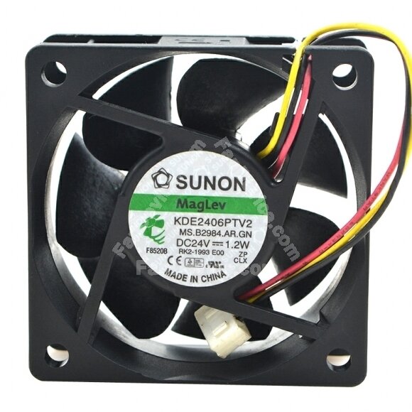 Sunon KDE2406PTV2 DC 24V 1.2W 2 Wires / 3 Wires Axial Cooling Fan