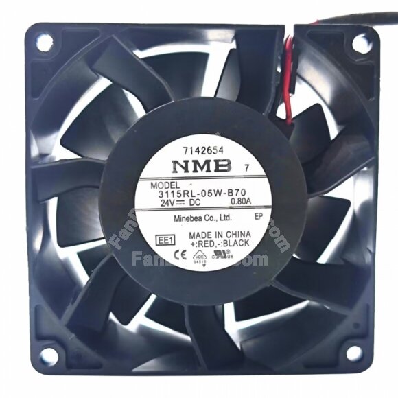 NMB 3115RL-05W-B70 DC 24V 0.80A 8038 Axial Cooling Fan