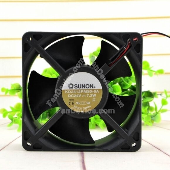 Sunon KD2412PMSX-6A DC 24V 7.2W 2 Wires Axial Cooling Fan