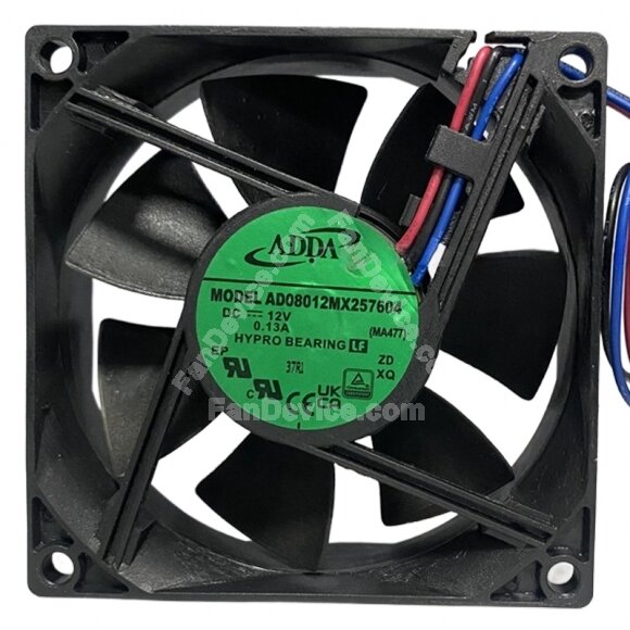 ADDA AD08012MX257604 DC 12V 0.13A 8025 HYPRO Bearing Axial Cooling Fan