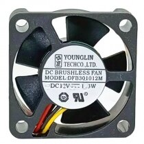 YOUNGLIN DFB301012M DC 12V 1.3W 2 Wires / 3 Wires Brushless Axial Cooling Fan