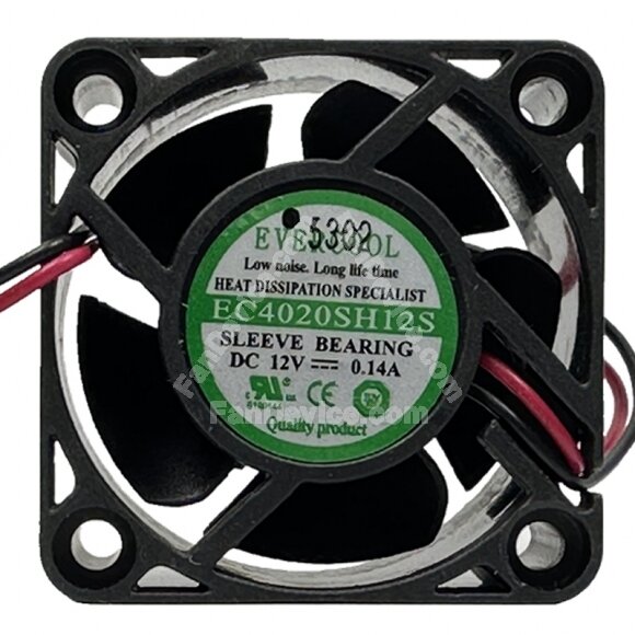 EVERCOOL EC4020SH12S DC 12V 0.14A 4020 Sleeve Bearing Axial Cooling Fan