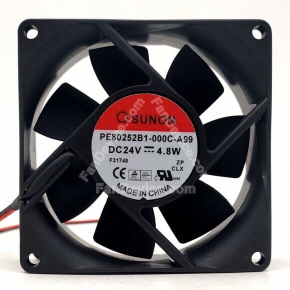 SUNON PE80252B1-000C-A99 DC 24V 4.80W 2 Wires Axial Cooling Fan