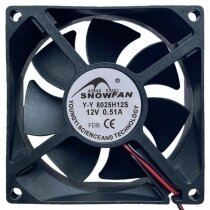 SNOWFAN Y-Y 8025H12S DC 12V 0.51A 2 Wires Axial Cooling Fan