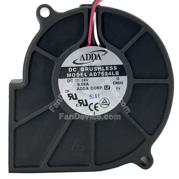 ADDA AD7524LB 24V 0.08A 2 / 3 Wires 7530 DC Brushless Blower Fan