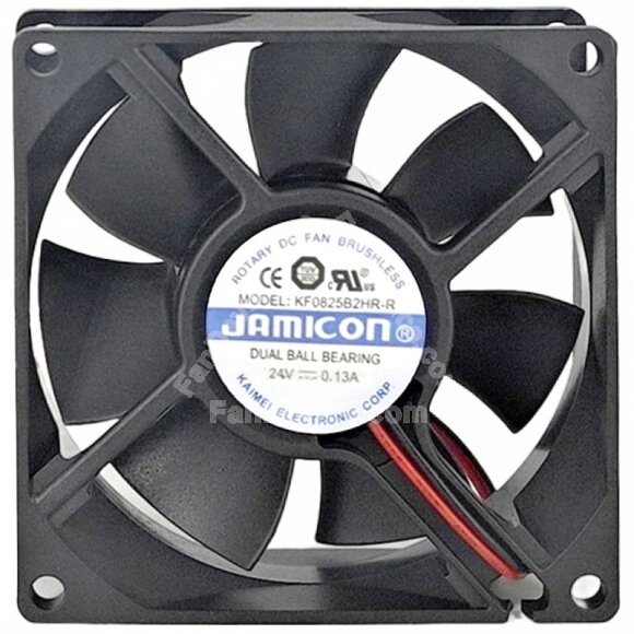JAMICON KF0825B2HR-R DC 24V 0.13A 8025 Dual Ball Bearing Axial Fan