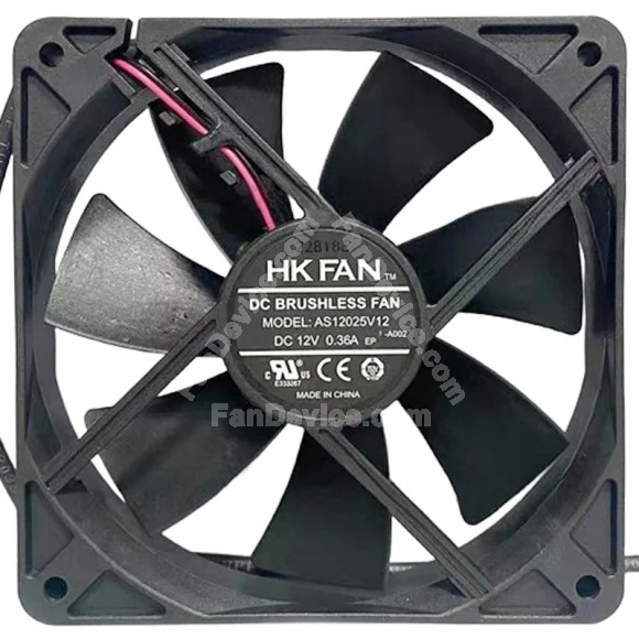 HK FAN AS12025V12 12V 0.36A DC Brushless Axial Cooling Fan