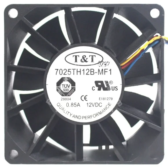T&T 7025TH12B-MF1 12V 0.85A 4 Wires Axial Cooling Fan