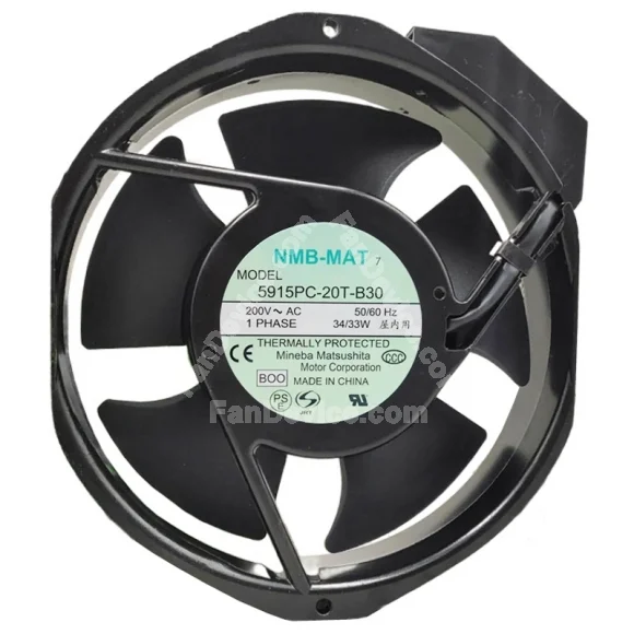 NMB-MAT 5915PC-20T-B30 200V 34/33W Thermally Protected Cooling Fan
