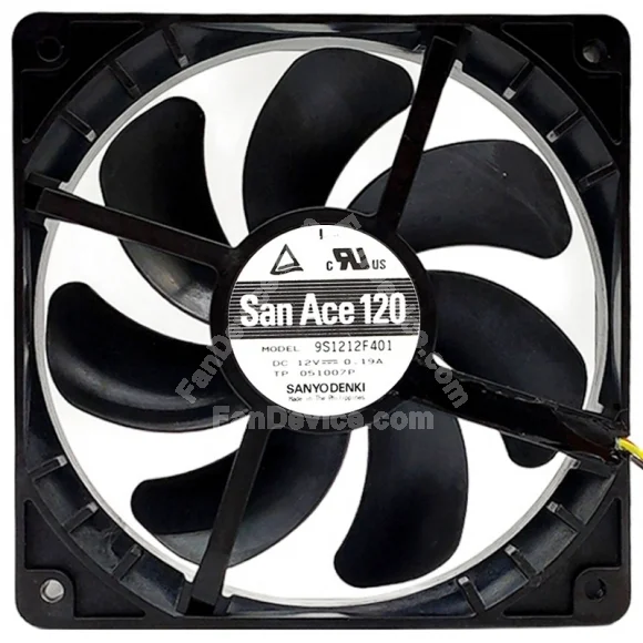 Sanyo 9S1212F401 12V 0.19A 3 Wires Axial Cooling Fan