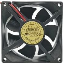 YaLn Fan D80BM-12B 12V 0.18A 2 Wires Axial Cooling Fan
