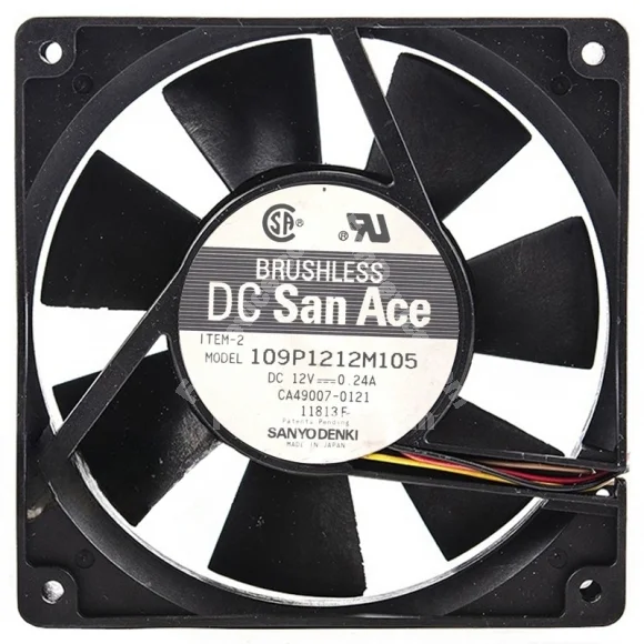 Sanyo 109P1212M105 12V 0.24A 3 Wires Axial Cooling Fan