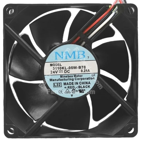 NMB 3110KL-05W-B70 24V 0.21A 2 / 3 Wires Axial Cooling Fan