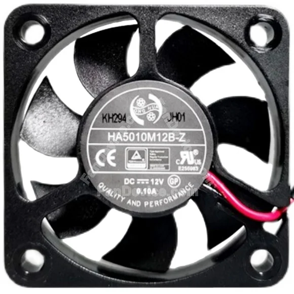 HONGHUA HA5010M12B-Z 12V 0.10A 2 Wires Axial Cooling Fan