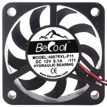 BeCool 4007RVL-P11 12V 0.1A 2 Wires Axial Cooling Fan