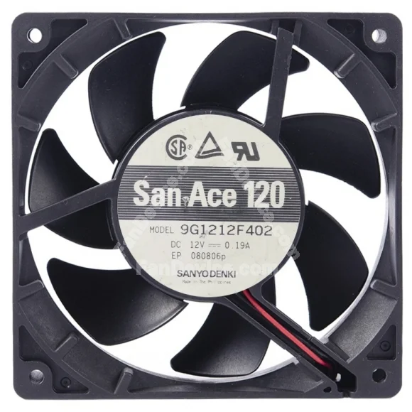 Sanyo 9G1212F402 12V 0.19A 2 Wires Axial Cooling Fan