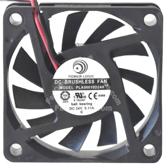 PowerLogic PLA06010D24H 24V 0.11A 2 Wires Axial Cooling Fan