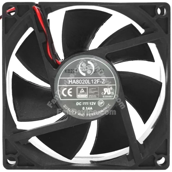 HONGHUA HA8020L12F-Z 12V 0.14A 2 Wires Axial Cooling Fan