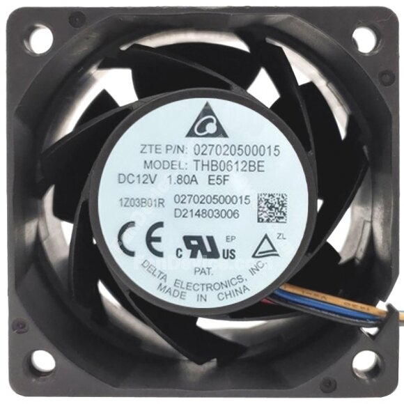 Delta THB0612BE 12V 1.80A 4 Wires PWM Axial Cooling Fan