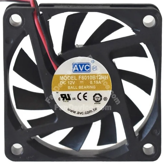 AVC F6010B12HH 12V 0.19A 2 / 3 Wires Axial Cooling Fan