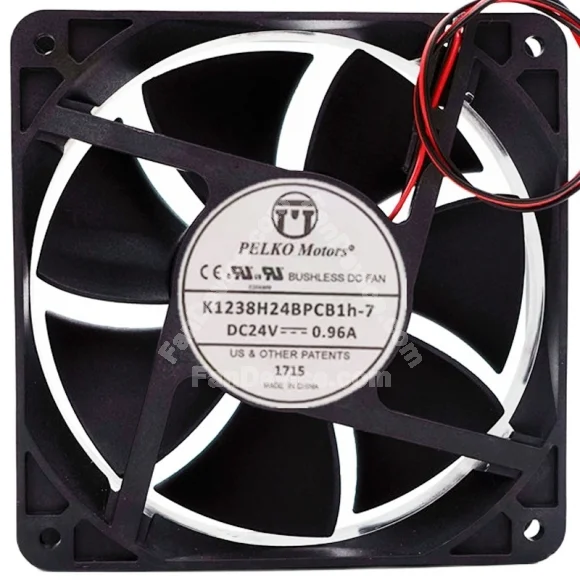 PELKO Motors K1238H24BPCB1h-7 24V 0.96A 2 Wires Cooling Fan