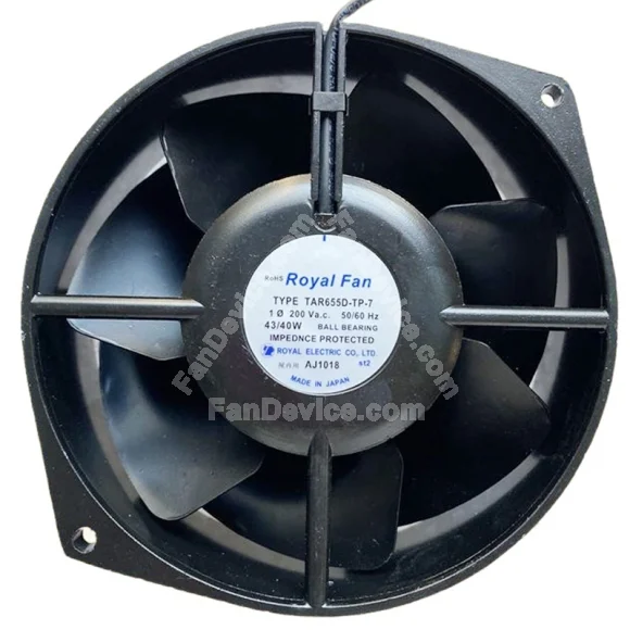 Royal Fan TAR655D-TP-7 200V 43/40W 2 Wires Cooling Fan