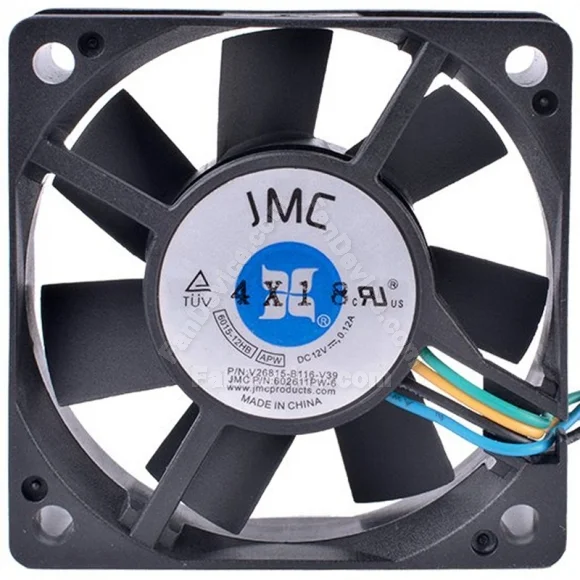JMC 6015-12HB APW 602611PW-6 12V 0.12A 4 Wires Cooling Fan