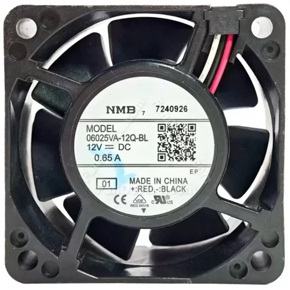 NMB 06025VA-12Q-BL DC 12V 0.65A 3 Wires Axial Cooling Fan