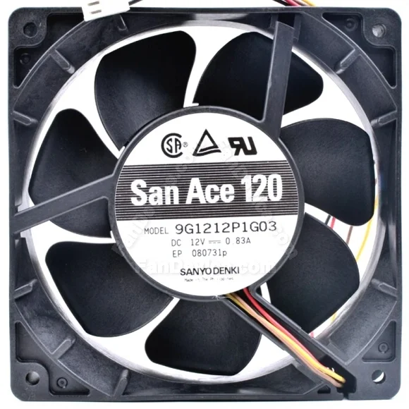 Sanyo 9G1212P1G03 DC 12V 0.83A 4 Wires Axial Cooling Fan