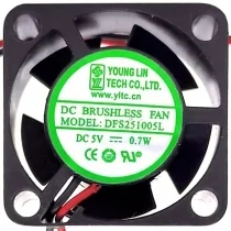 YOUNG LIN DFS251005L 5V 0.7W DC Brushless 2 Wires Axial Cooling Fan