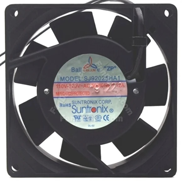 SAN JUN SJ92025HA1 110V-120V 0.12A Ball Bearing Impedance Protected Cooling Fan