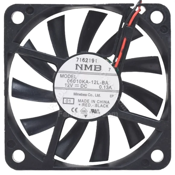 NMB 06010KA-12L-BA DC 12V 0.13A 2 Wires Axial Cooling Fan