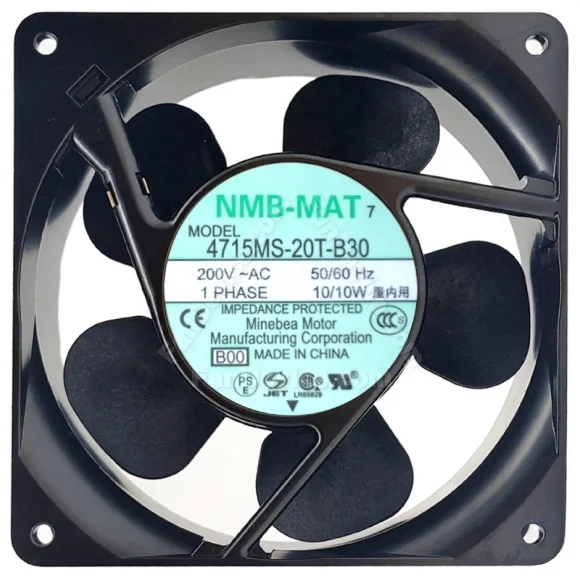 NMB-MAT 4715MS-20T-B30 200V 10/10W Impedance Protected 1 PHASE Cooling Fan