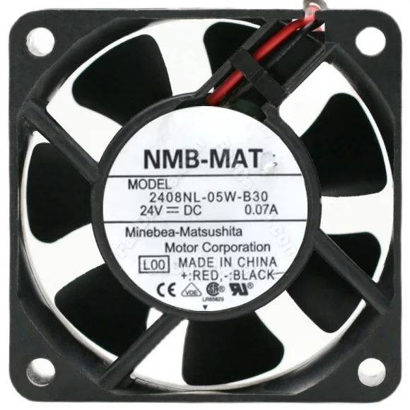 NMB-MAT 2408NL-05W-B30 DC 24V 0.07A 2 Wires Axial Cooling Fan