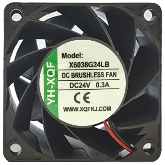 YH-XQF X6038G24LB 24V 0.3A DC Brushless 2 Wires Axial Cooling Fan