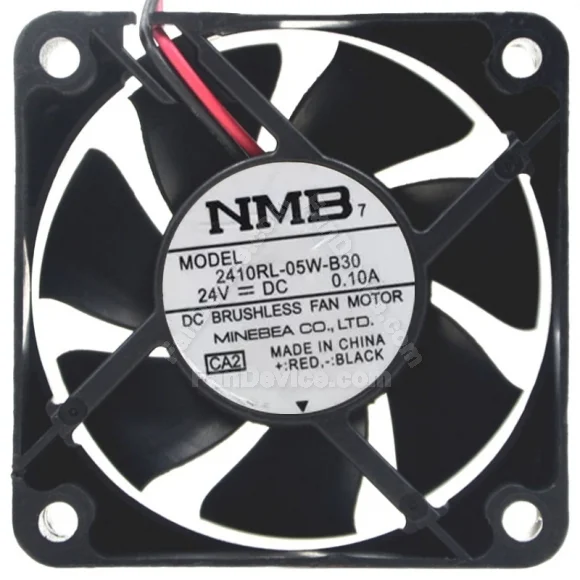NMB 2410RL-05W-B30 DC 24V 0.10A 2 Wires Axial Cooling Fan