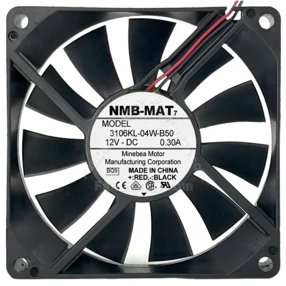 NMB-MAT 3106KL-04W-B50 DC 12V 0.30A 2 Wires Axial Cooling Fan