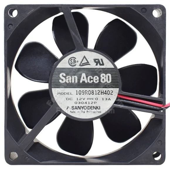 Sanyo 109R0812H402 DC 12V 0.13A 2 Wires Axial Cooling Fan