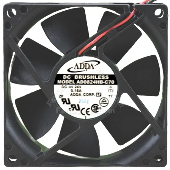 ADDA AD0824HB-C70 24V 0.15A DC Brushless 2 Wires Axial Cooling Fan