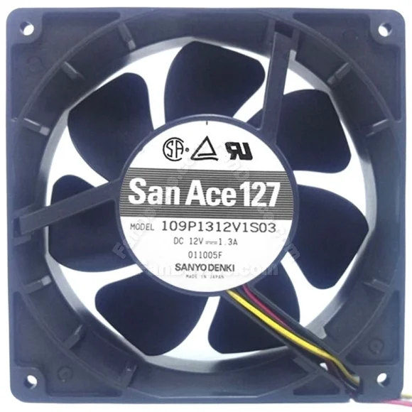 Sanyo 109P1312V1S03 DC 12V 1.3A 4 Wires Axial Cooling Fan
