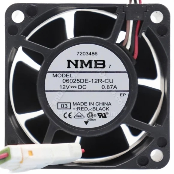 NMB 06025DE-12R-CU DC 12V 0.87A 4 Wires Axial Cooling Fan