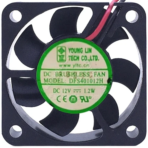 YOUNG LIN DFS401012H 12V 1.2W DC Brushless 2 Wires Axial Cooling Fan