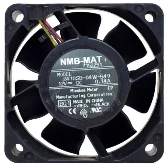 NMB-MAT 2410SB-04W-B49 DC 12V 0.14A 3 Wires Axial Cooling Fan
