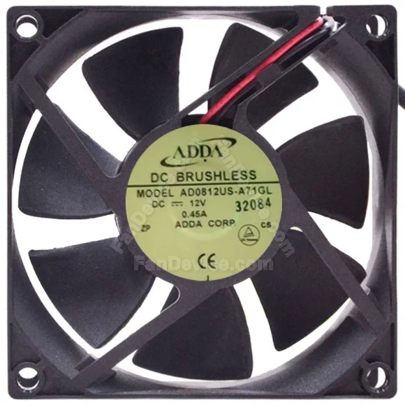ADDA AD0812US-A71GL 12V 0.45A DC Brushless 2 Wires Axial Cooling Fan