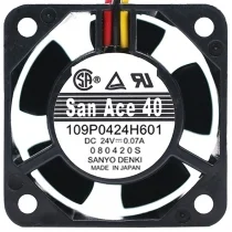 Sanyo 109P0424H601 DC 24V 0.07A 3 Wires Axial Cooling Fan