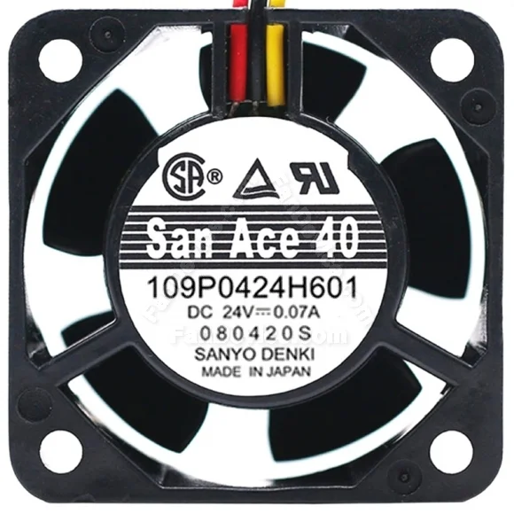 Sanyo 109P0424H601 DC 24V 0.07A 3 Wires Axial Cooling Fan